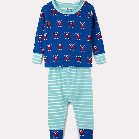 🆕 NEW Hatley Mountain Monster Organic Cotton Baby Pajama Set - Picture 2 of 6